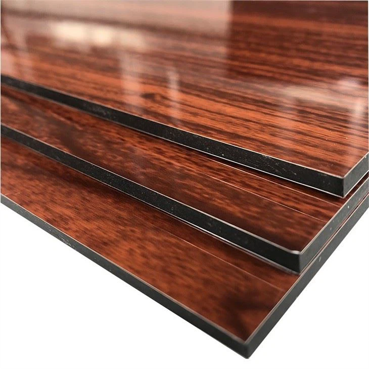 3mm Wooden Color Alucobond Composite Panels Aluminium Wall Cladding Interior